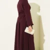 Shawl Collar Skirted Two-Piece Set Plum Großhandel clothing set view 3 - Hicabistan Türkei Fabrik