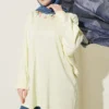 Floral Embroidered Collar Tunic Yellow