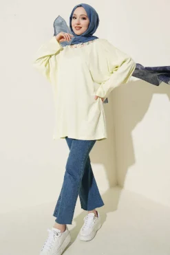 Alternative view of Floral Embroidered Collar Tunic Yellow