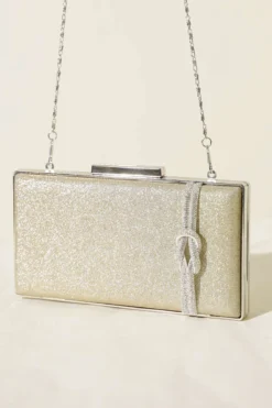 Gold Evening Bag with Knot Detail