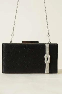 Alternative view of Black Evening Bag with Knot Detail