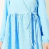 Side Tie Crinkled Two-Piece Set Baby Blue wholesale clothing set view 4 - Hicabistan Turkey factory