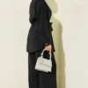 Side Sash Detailed Tencel Two-Piece Set Black all'ingrosso clothing set view 3 - Hicabistan fabbrica Turchia
