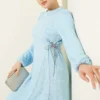 Side-Tied Lace Evening Dress Baby Blue بالجملة dress view 2 - Hicabistan مصنع تركيا