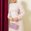 Side-Tied Lace Evening Dress Powder Pink al por mayor dress view 2 - Hicabistan fábrica Turquía