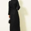 Side-Tied Lace Evening Dress Black Großhandel dress view 3 - Hicabistan Türkei Fabrik
