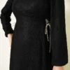 Side-Tied Lace Evening Dress Black Großhandel dress view 4 - Hicabistan Türkei Fabrik