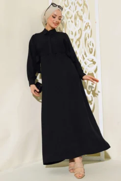 Side Tied Dress Black