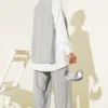 Three-Piece Set with Ties on the Sides Grey wholesale clothing set view 3 - Hicabistan Turkey factory