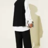 Three-Piece Set with Ties on the Sides Black بالجملة clothing set view 3 - Hicabistan مصنع تركيا