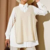 Three-Piece Set with Ties on the Sides Stone en gros clothing set view 2 - Hicabistan usine Turquie