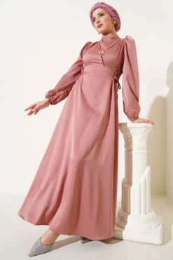 Side Tie Satin Dress