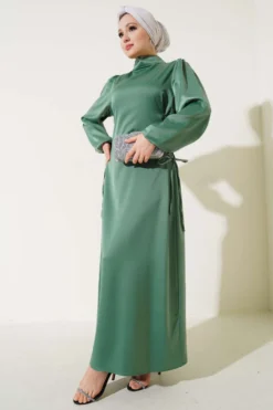 Satin Dress with Side Tie
