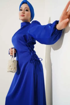 Satin Dress with Side Tie