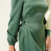 Satin Dress with Side Tie Details Großhandel dress view 4 - Hicabistan Türkei Fabrik