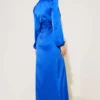 Satin Dress with Side Tie Details all'ingrosso dress view 3 - Hicabistan fabbrica Turchia