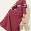 Half Buttoned Belted Dress wholesale dress view 2 - Hicabistan Turkey factory