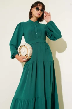 Alternative Ansicht von Half Pleated Button Dress Emerald