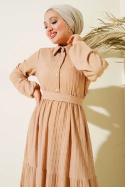 Alternative view of Half Stone Button Dress Beige