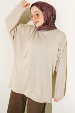 Batwing Basic Tunic Beige