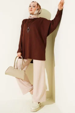 Vista alternativa di Batwing Basic Tunic Brown