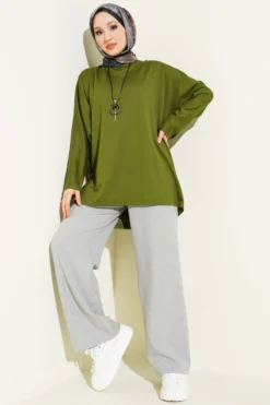 Vista alternativa di Batwing Basic Tunic Green