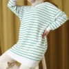 Striped Ribbed Tunic Green