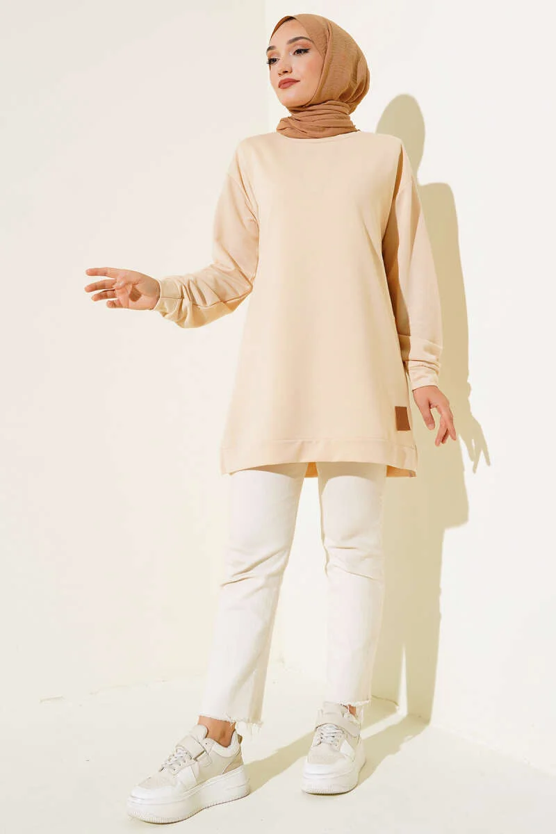 Printed Patch Tunic Beige - Image 2
