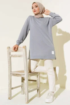 Printed Patch Tunic Grey