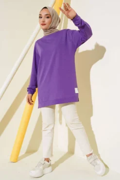 Alternative view of Printed Patch Tunic Purple