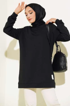 Printed Patch Tunic Black