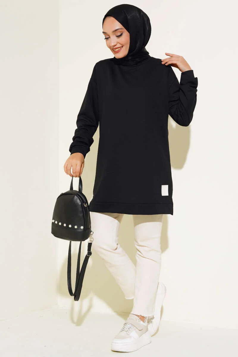 Printed Patch Tunic Black - Image 2
