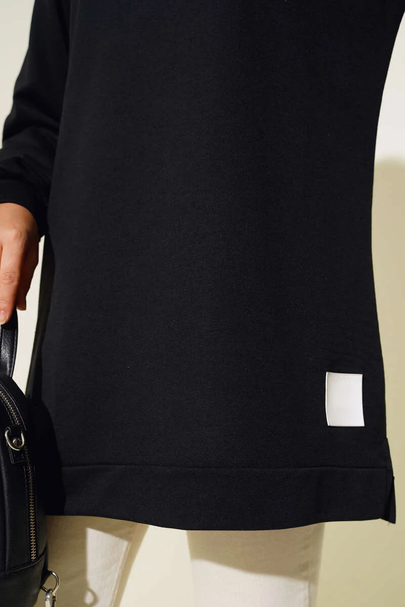 Printed Patch Tunic Black - Image 4