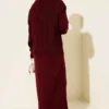 Knitted Two-Piece Dress with Vest Burgundy wholesale clothing set view 3 - Hicabistan Turkey factory