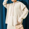 Vest Dress with Vest Knit Two-Piece Set Beige بالجملة clothing set view 2 - Hicabistan مصنع تركيا