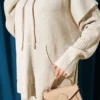 Vest Dress with Vest Knit Two-Piece Set Beige بالجملة clothing set view 4 - Hicabistan مصنع تركيا