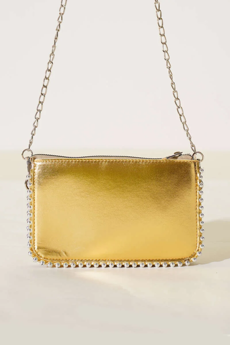 Studded Chain Strap Bag Gold – Bild 2