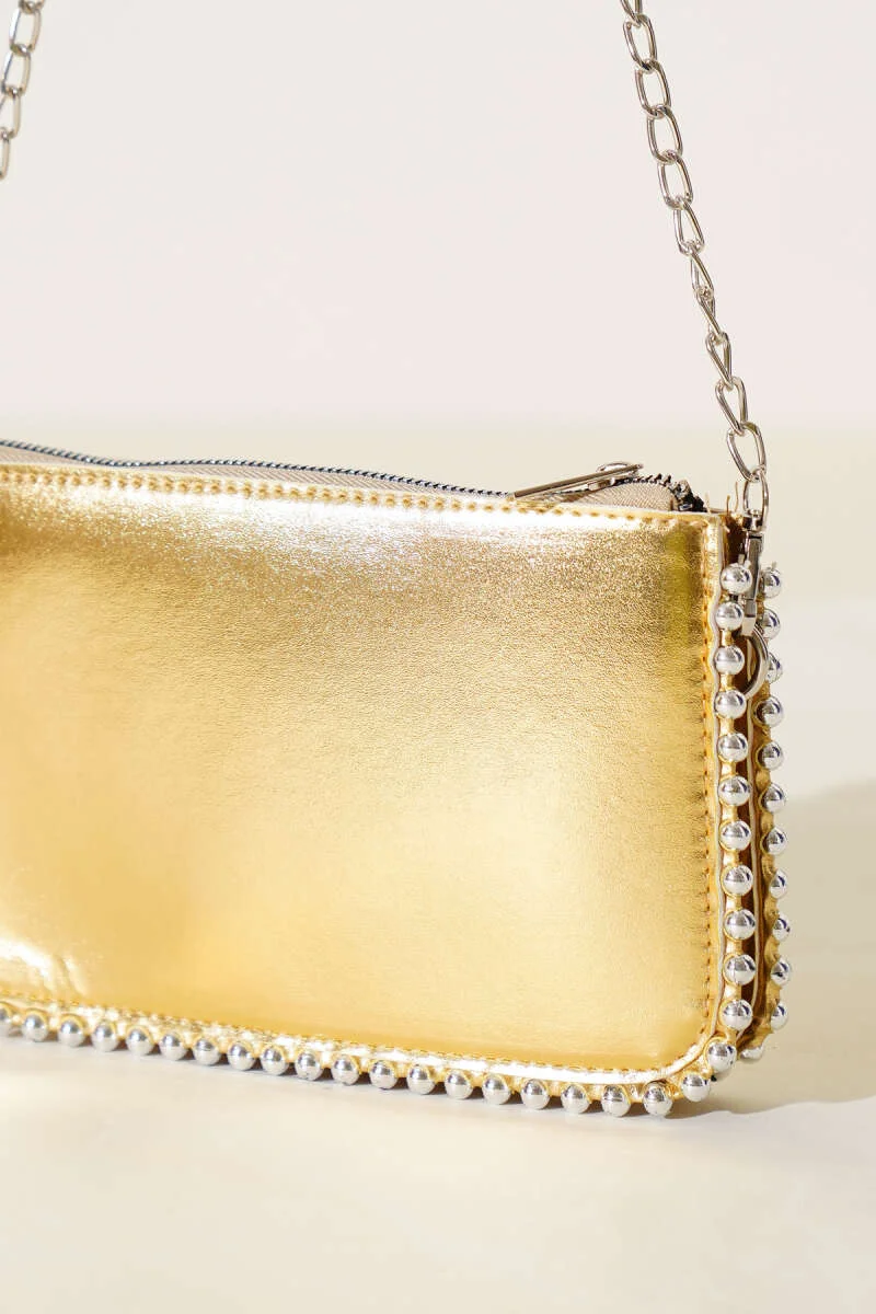 Studded Chain Strap Bag Gold – Bild 3
