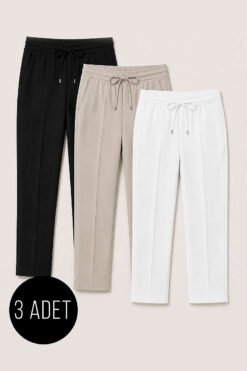 Alternatieve weergave van 3-Piece Waistband Elastic Slim Fit Trousers Assorted 7