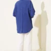 Basic Shirt Indigo بالجملة shirt view 3 - Hicabistan مصنع تركيا