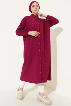 Bark Long Shirt Burgundy
