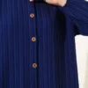 Bark Long Shirt Navy Blue all'ingrosso shirt view 4 - Hicabistan fabbrica Turchia