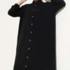 Bark Long Shirt Black Großhandel shirt - Hicabistan Türkei Fabrik