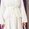Pearl Button Embroidered Skirt Set White groothandel clothing set view 4 - Hicabistan Turkije fabriek