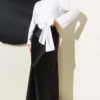 Cross Button Tied Short Shirt White wholesale shirt view 2 - Hicabistan Turkey factory