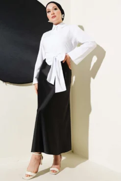 Alternative view of Cross Button Tied Short Shirt White