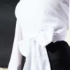 Cross Button Tied Short Shirt White wholesale shirt view 4 - Hicabistan Turkey factory