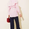 Cross Detail Tie Waist Shirt Pink all'ingrosso shirt view 3 - Hicabistan fabbrica Turchia