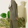 Cross Stone Embellished Two-Piece Set Khaki en gros clothing set view 3 - Hicabistan usine Turquie