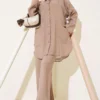 Back Line Detail Two-Piece Set Mink